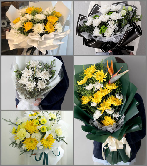山东莱芜莱城区大王庄镇潘家沟村白事花束代送